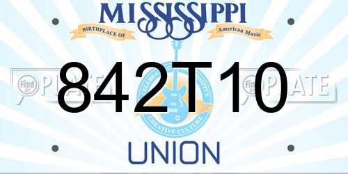 842T10 Mississippi License Plate