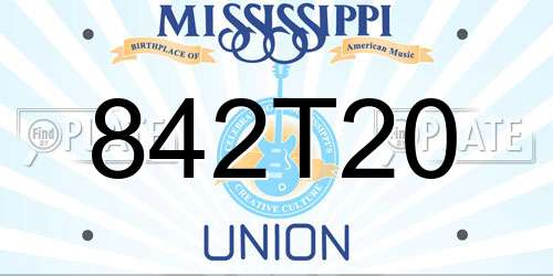 842T20 Mississippi License Plate
