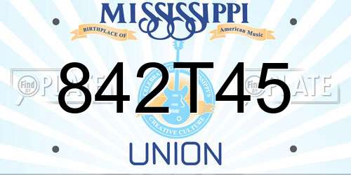 842T45 Mississippi License Plate