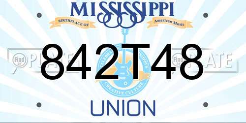 842T48 Mississippi License Plate