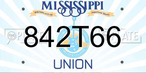 842T66 Mississippi License Plate