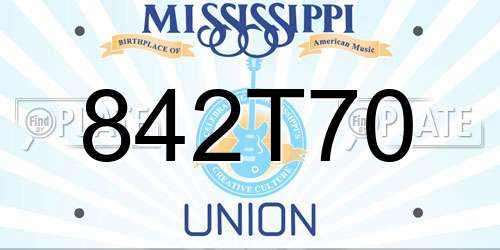 842T70 Mississippi License Plate