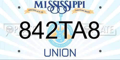 842TA8 Mississippi License Plate