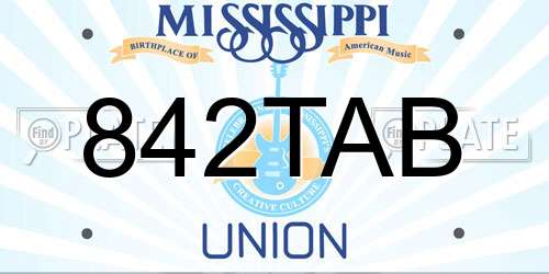 842TAB Mississippi License Plate