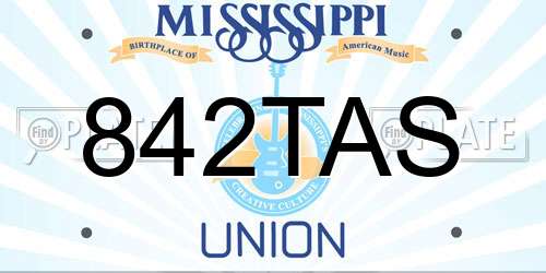 842TAS Mississippi License Plate