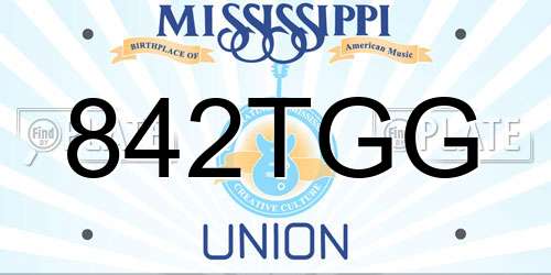 842TGG Mississippi License Plate