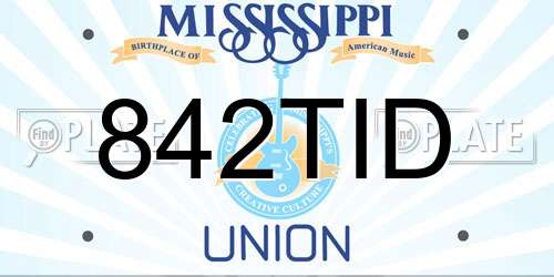 842TID Mississippi License Plate