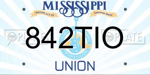 842TIO Mississippi License Plate