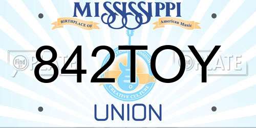842TOY Mississippi License Plate