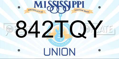 842TQY Mississippi License Plate