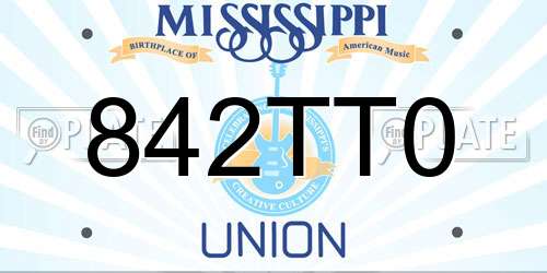842TT0 Mississippi License Plate