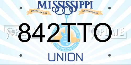 842TTO Mississippi License Plate