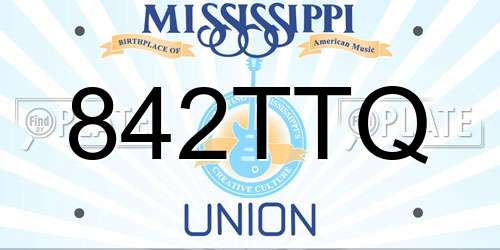 842TTQ Mississippi License Plate