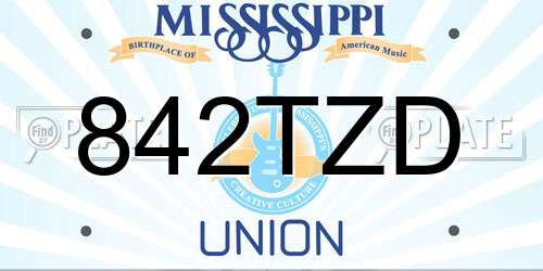 842TZD Mississippi License Plate