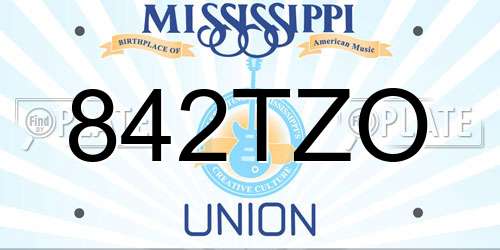 842TZO Mississippi License Plate