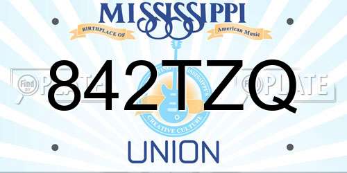 842TZQ Mississippi License Plate