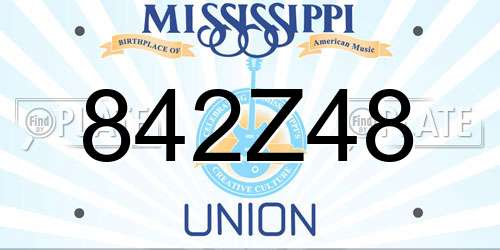 842Z48 Mississippi License Plate