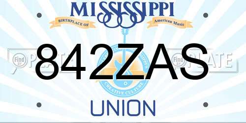 842ZAS Mississippi License Plate