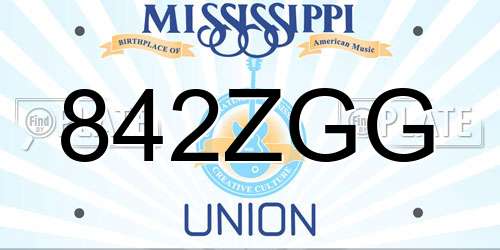 842ZGG Mississippi License Plate