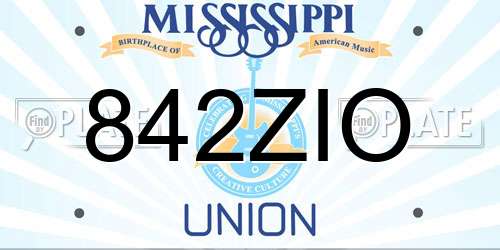 842ZIO Mississippi License Plate