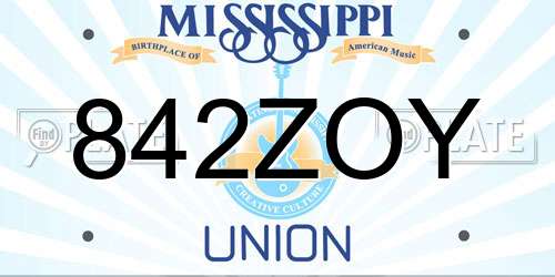 842ZOY Mississippi License Plate