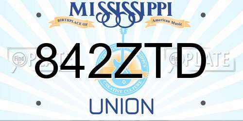 842ZTD Mississippi License Plate