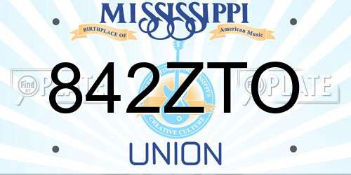 842ZTO Mississippi License Plate