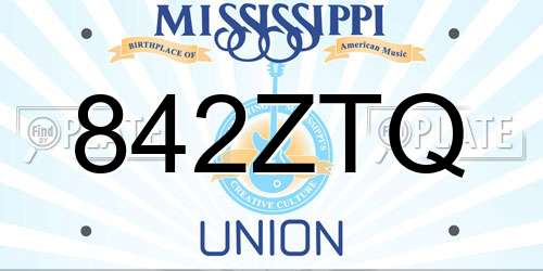 842ZTQ Mississippi License Plate