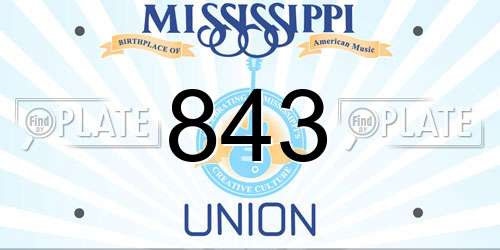 843 Mississippi License Plate