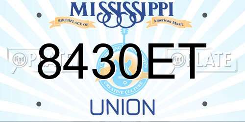 8430ET Mississippi License Plate