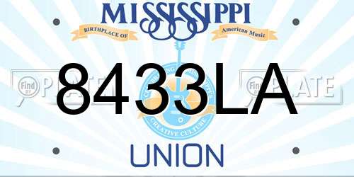 8433LA Mississippi License Plate