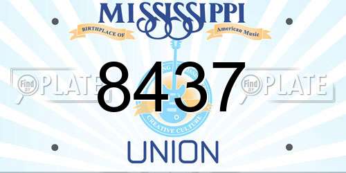 8437 Mississippi License Plate