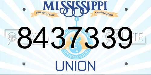8437339 Mississippi License Plate