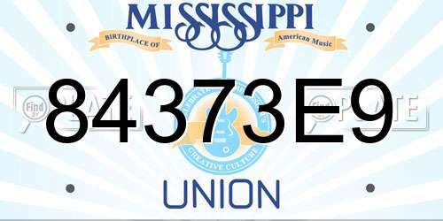 84373E9 Mississippi License Plate
