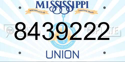 8439222 Mississippi License Plate
