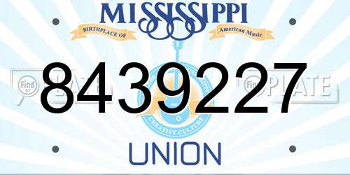 8439227 Mississippi License Plate