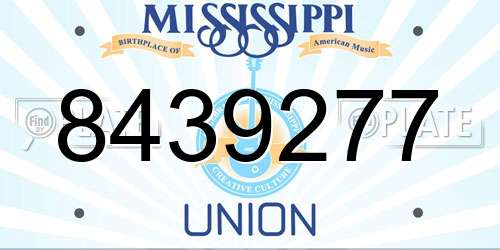 8439277 Mississippi License Plate
