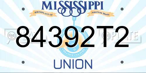 84392T2 Mississippi License Plate