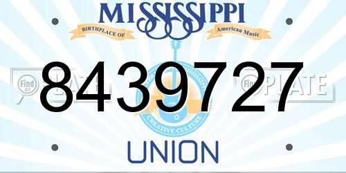 8439727 Mississippi License Plate