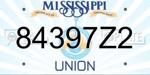 84397Z2 Mississippi License Plate