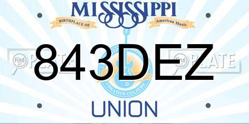 843DEZ Mississippi License Plate