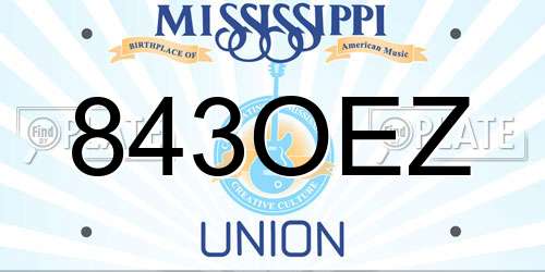843OEZ Mississippi License Plate
