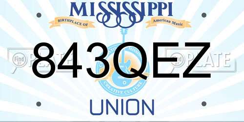 843QEZ Mississippi License Plate