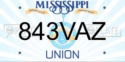 843VAZ Mississippi License Plate