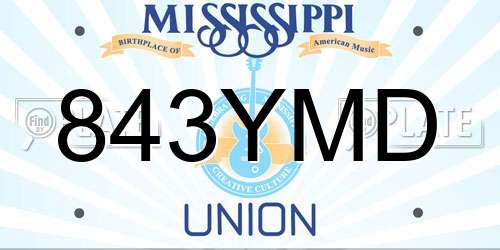 843YMD Mississippi License Plate