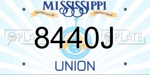 8440J Mississippi License Plate