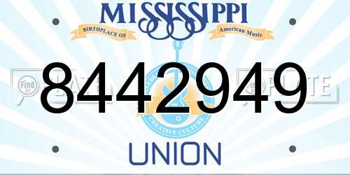 8442949 Mississippi License Plate