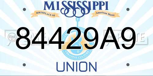 84429A9 Mississippi License Plate