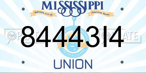 84443I4 Mississippi License Plate