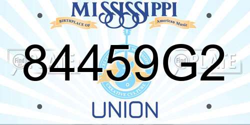 84459G2 Mississippi License Plate